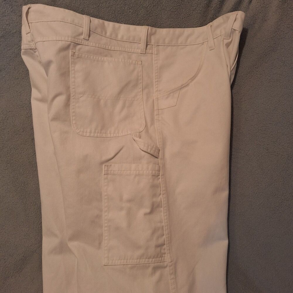 WRANGLER Workwear White Jeans Men 44x32 Painters Carpenters Pants - Picture 4 of 12